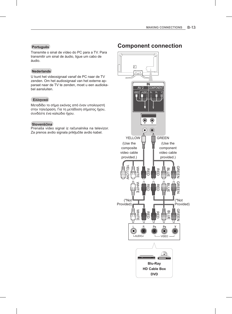 Component connection, B-13 | LG 47LM860V User Manual | Page 281 / 313