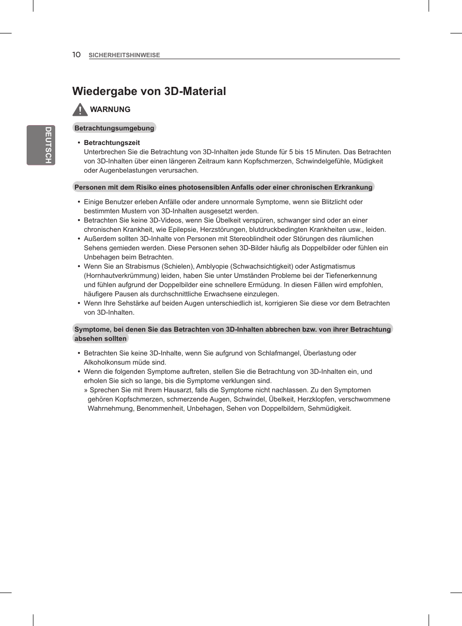 Wiedergabe von 3d-material | LG 47LM860V User Manual | Page 48 / 313