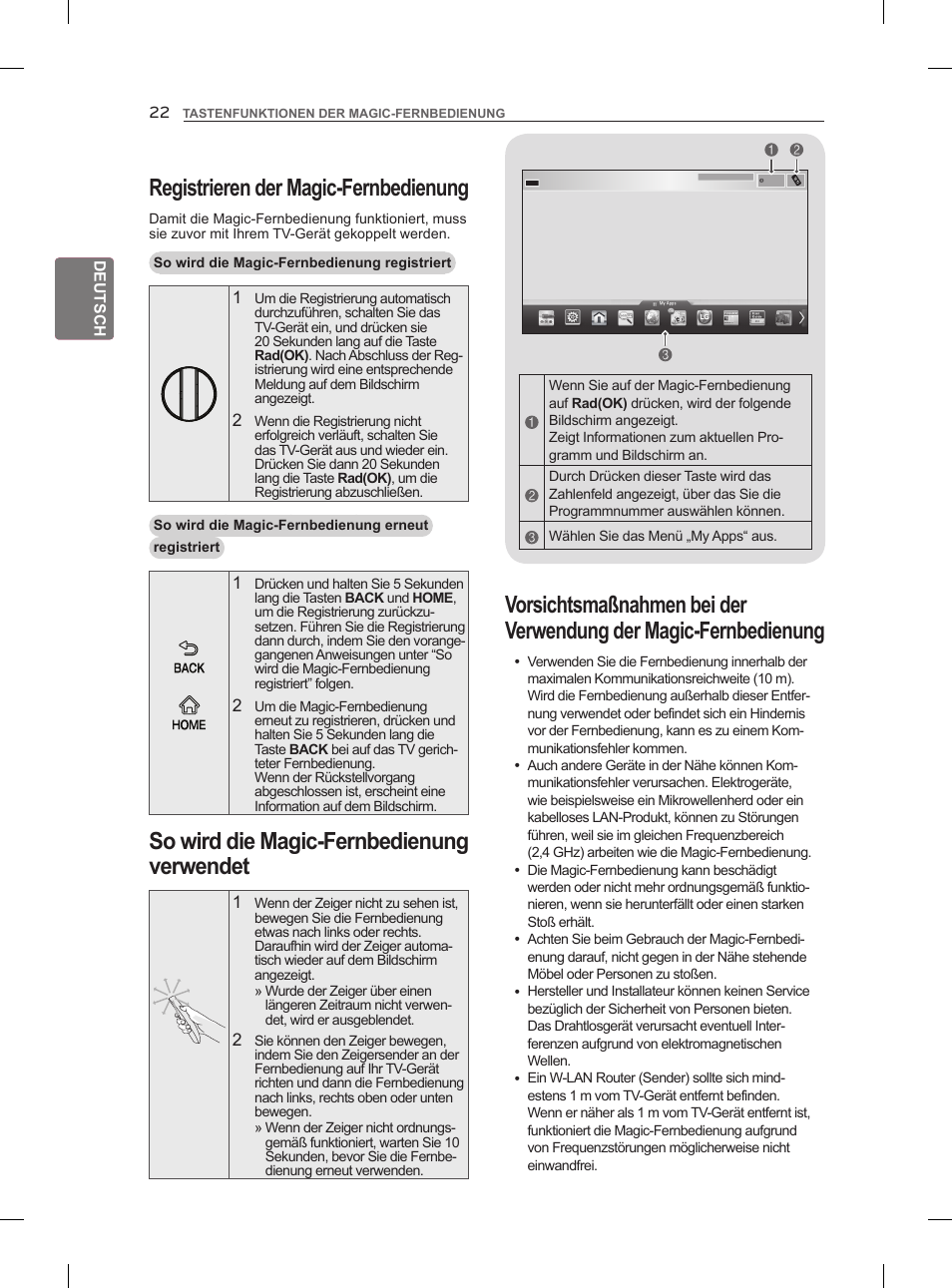 Registrieren der magic-fernbedienung | LG 47LM860V User Manual | Page 60 / 313