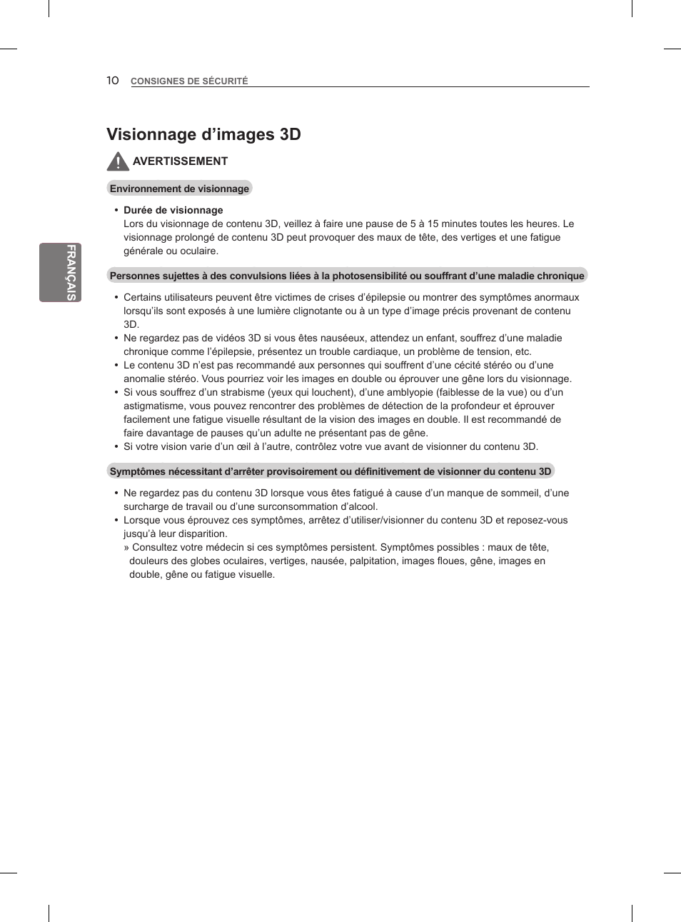 Visionnage d’images 3d | LG 47LM860V User Manual | Page 76 / 313