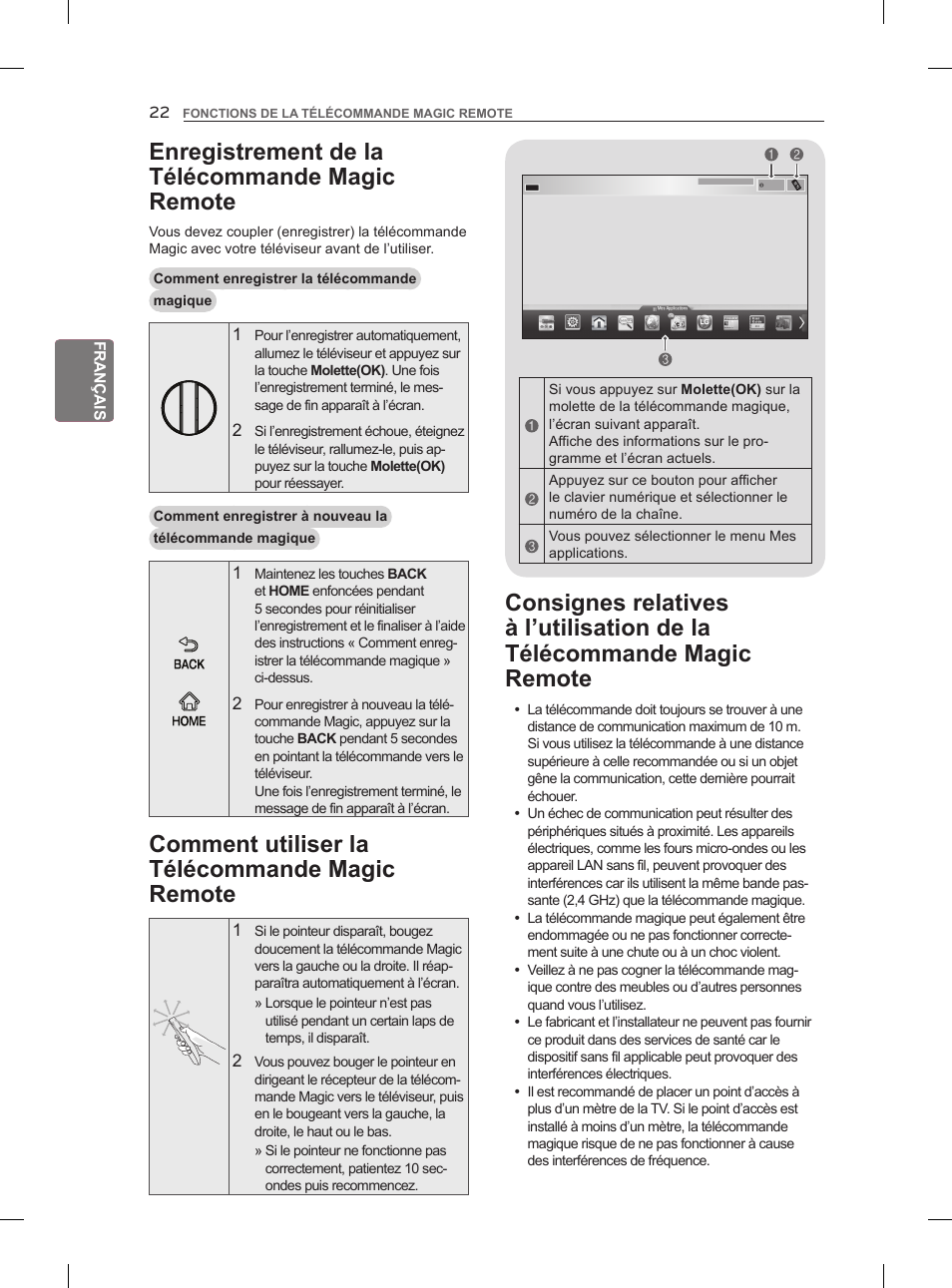 Enregistrement de la télécommande magic remote | LG 47LM860V User Manual | Page 88 / 313