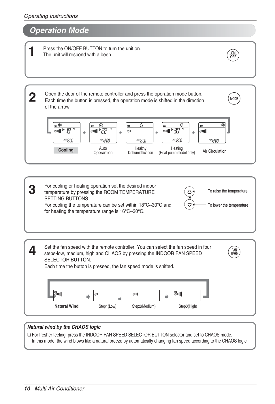 Df g, Operation mode | LG MA09AH1 User Manual | Page 10 / 167