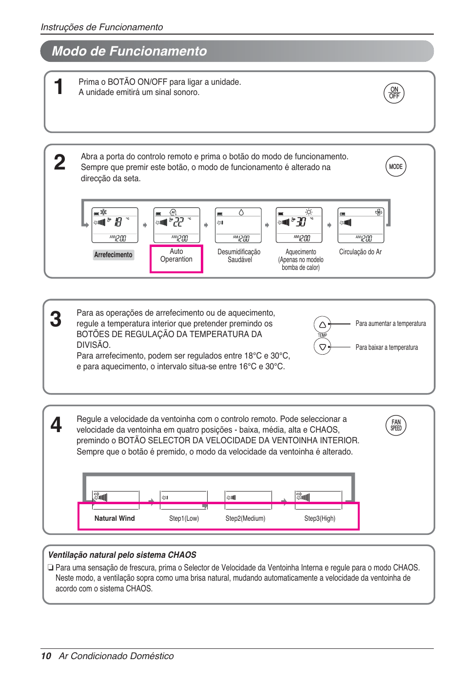 Df g, Modo de funcionamento | LG MA09AH1 User Manual | Page 136 / 167