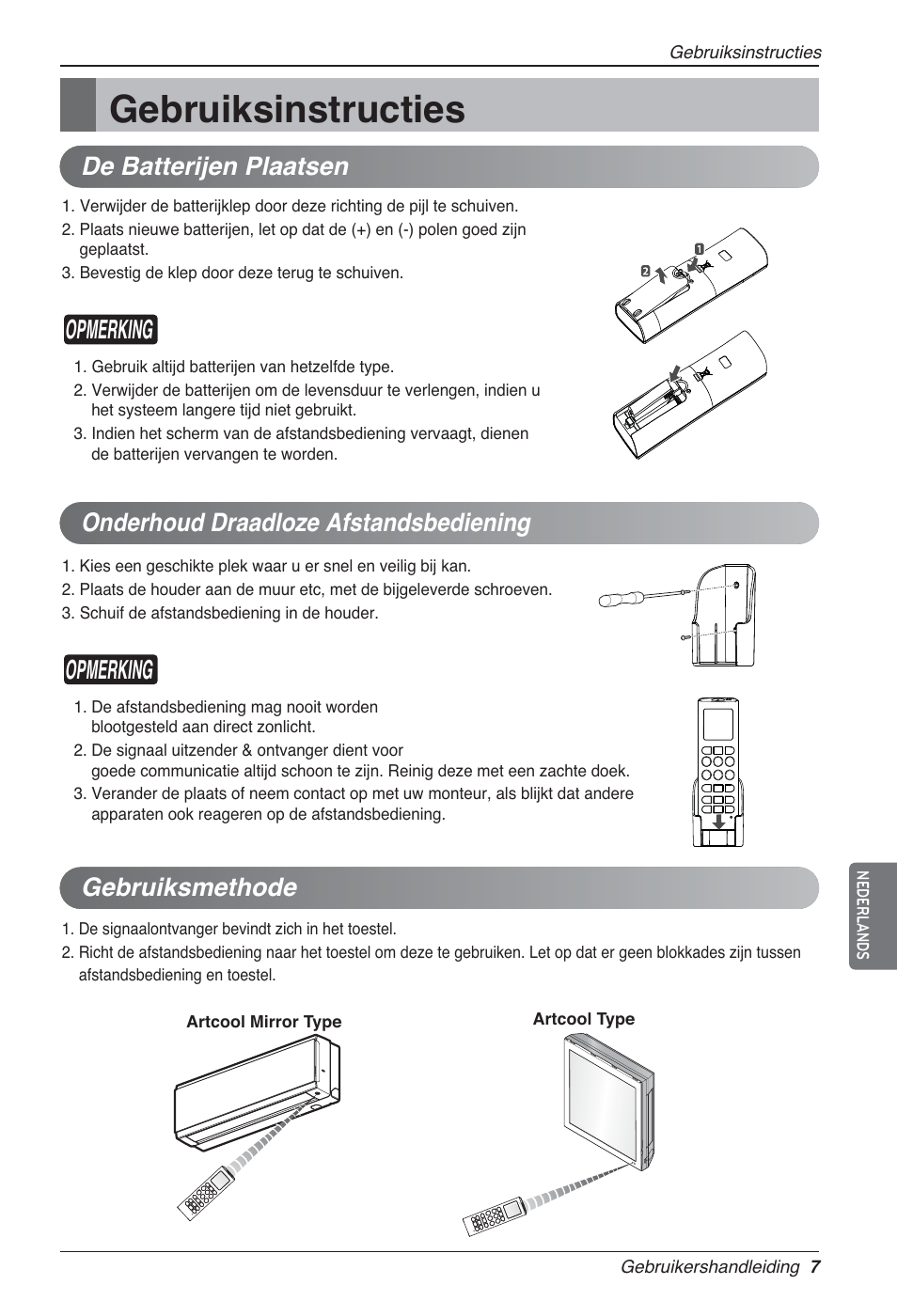 Gebruiksinstructies, Opmerking, Gebruiksmethode | LG MA09AH1 User Manual | Page 153 / 167