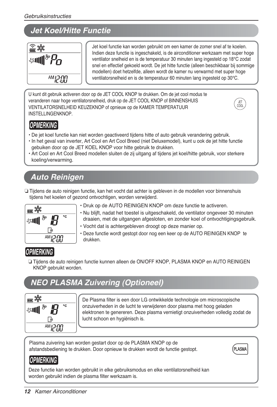 Opmerking, Auto reinigen | LG MA09AH1 User Manual | Page 158 / 167