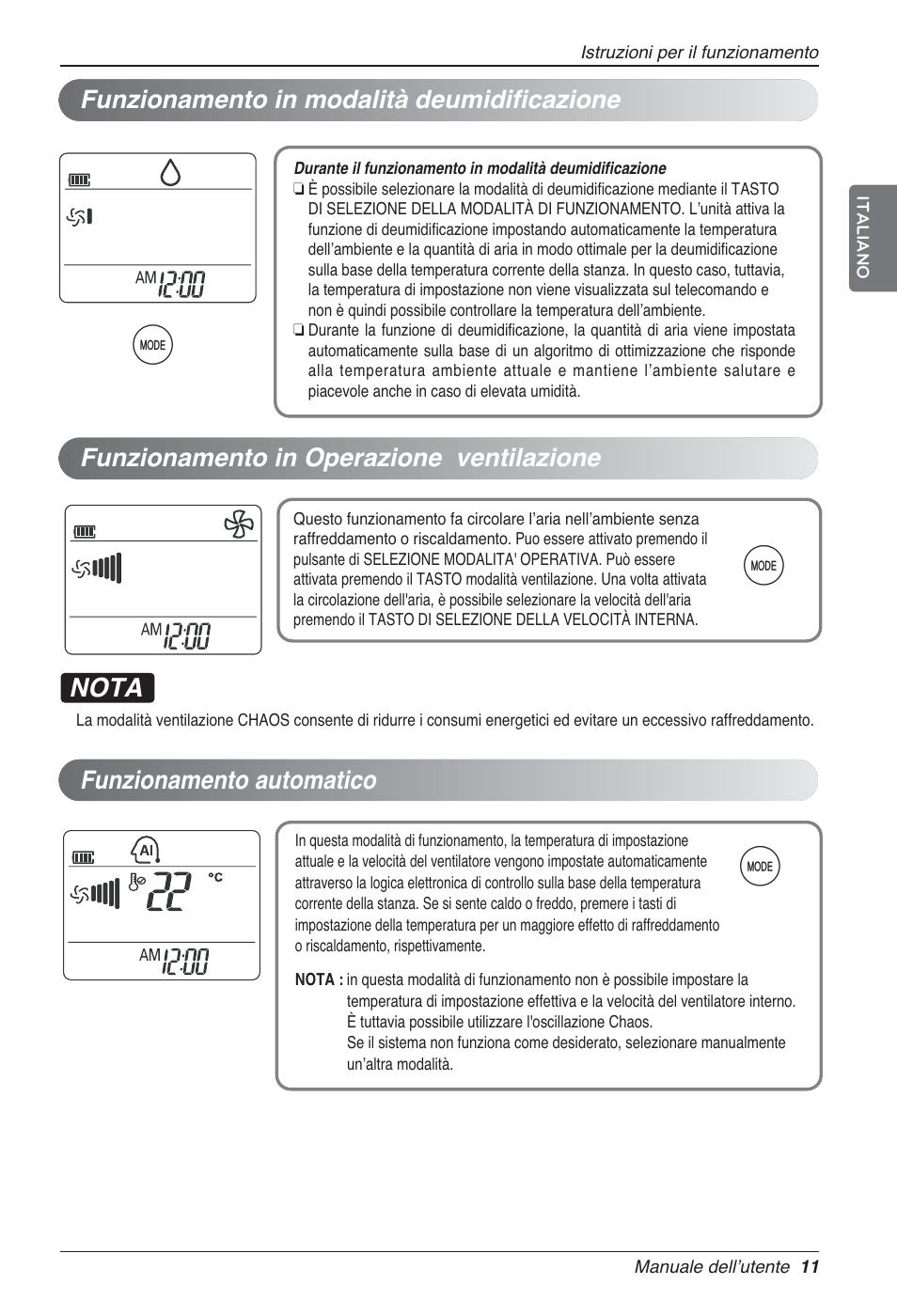 Nota | LG MA09AH1 User Manual | Page 31 / 167