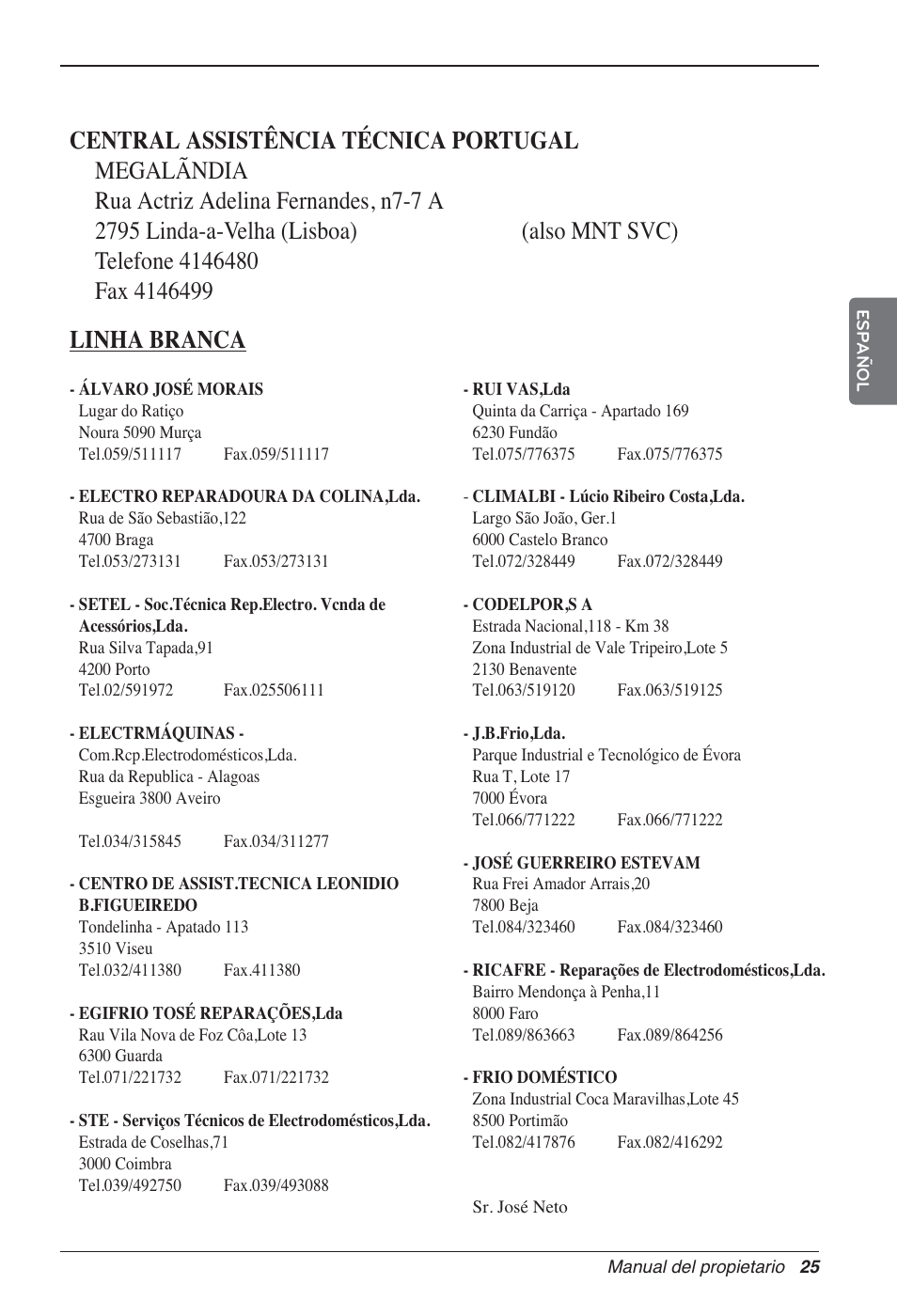 Linha branca | LG MA09AH1 User Manual | Page 65 / 167