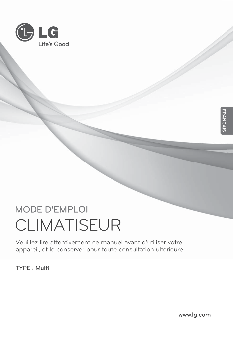 Français, Climatiseur, Mode d’emploi | LG MA09AH1 User Manual | Page 67 / 167