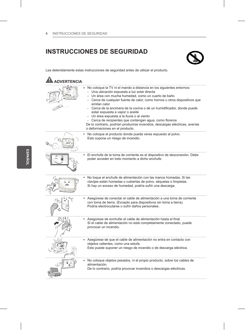 Instrucciones de seguridad | LG 42LN5200 User Manual | Page 108 / 208