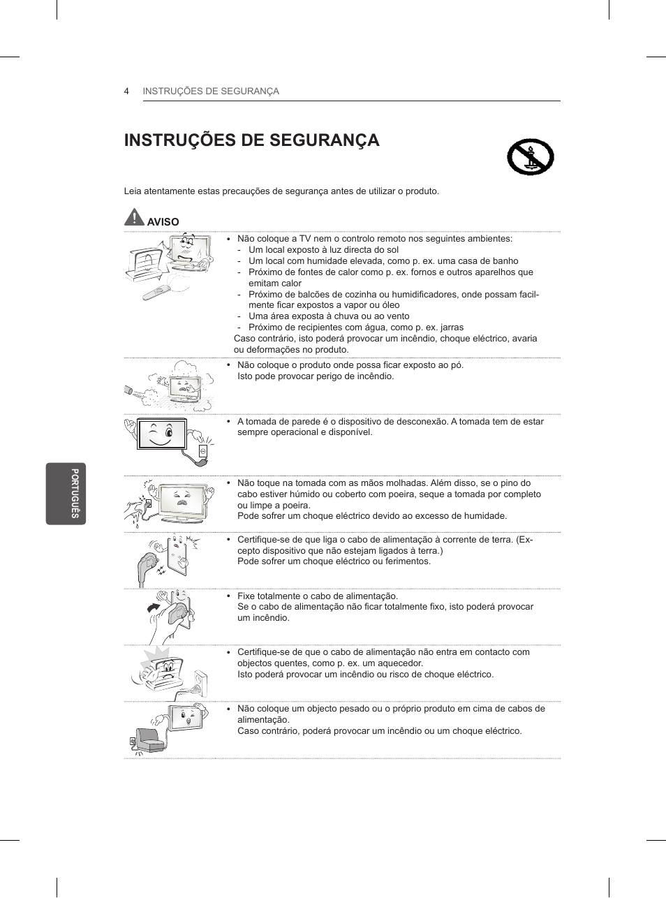 Instruções de segurança | LG 42LN5200 User Manual | Page 128 / 208
