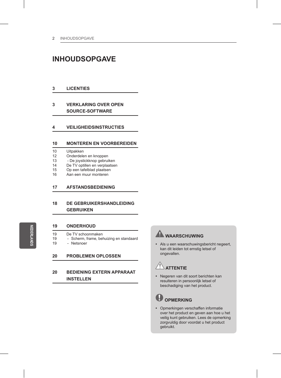 Inhoudsopgave | LG 42LN5200 User Manual | Page 146 / 208