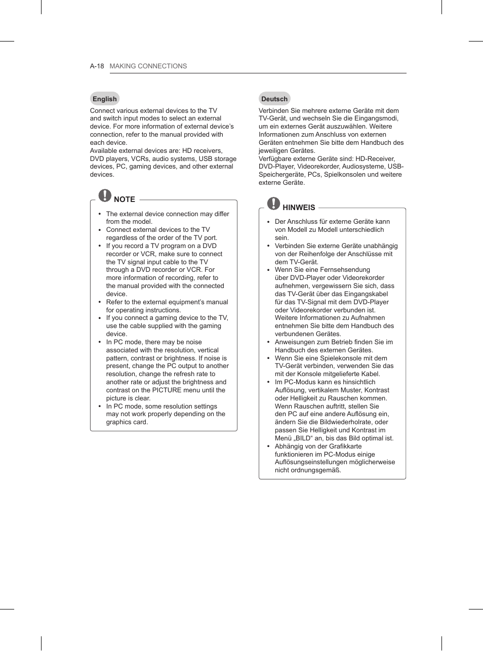 LG 42LN5200 User Manual | Page 18 / 208