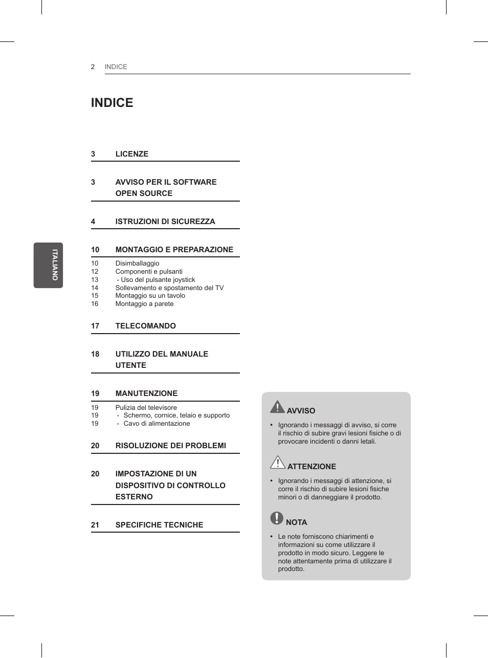 Indice | LG 42LN5200 User Manual | Page 84 / 208