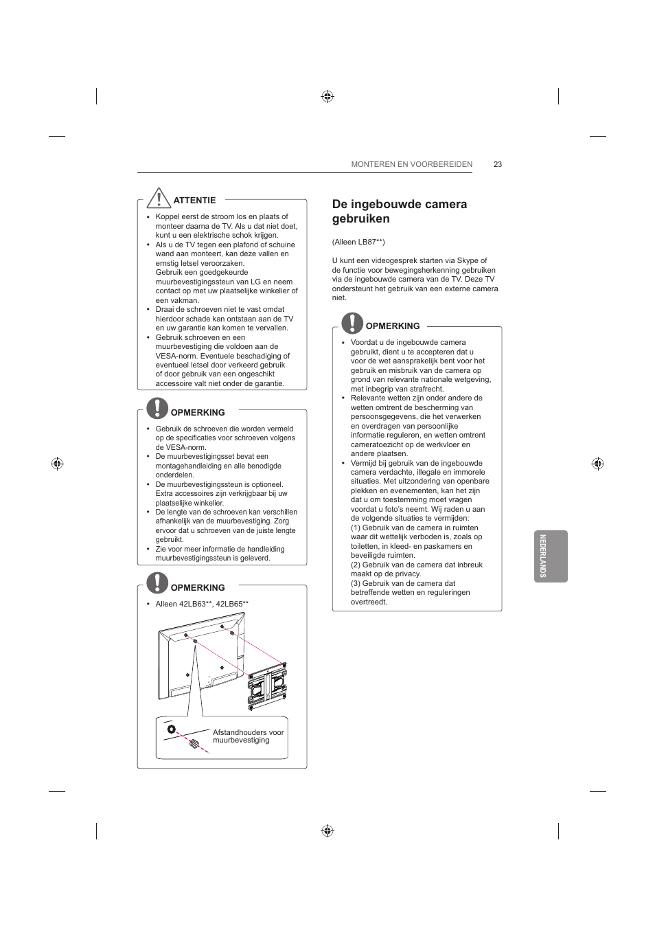 De ingebouwde camera gebruiken | LG 60LB730V User Manual | Page 273 / 356