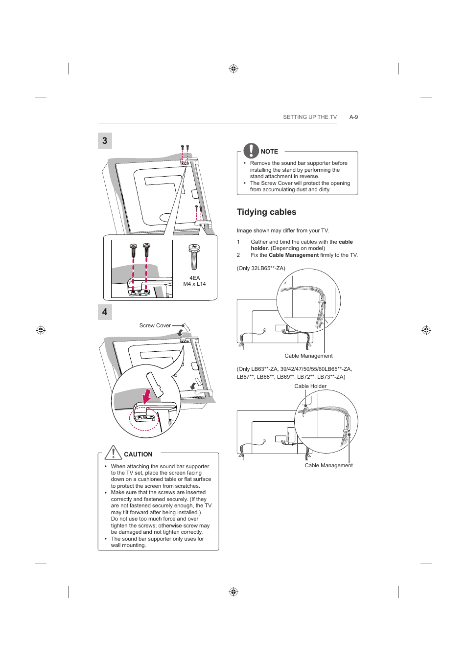 Tidying cables | LG 60LB730V User Manual | Page 9 / 356