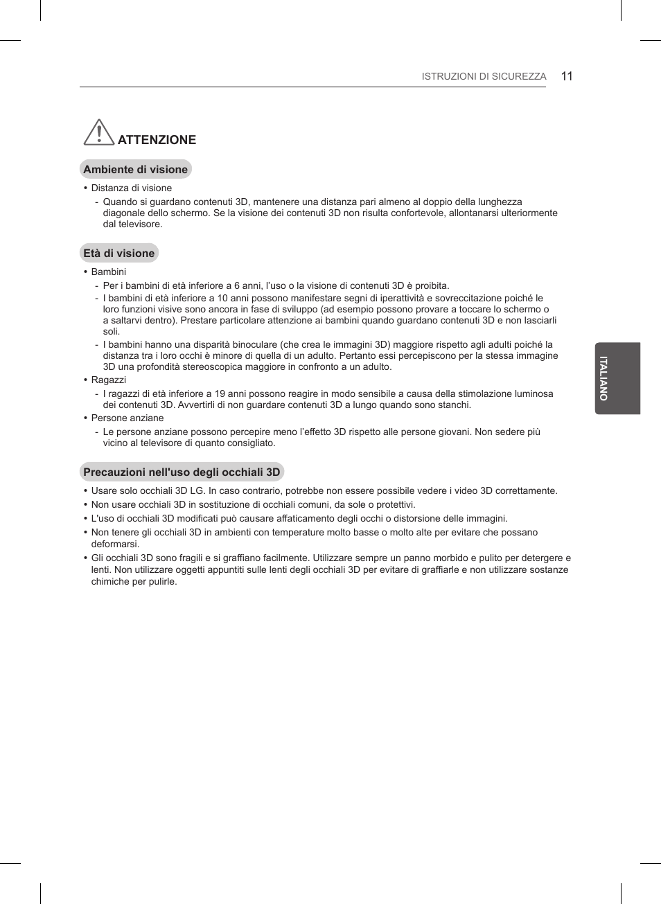 Attenzione | LG 55LB6200 User Manual | Page 111 / 288