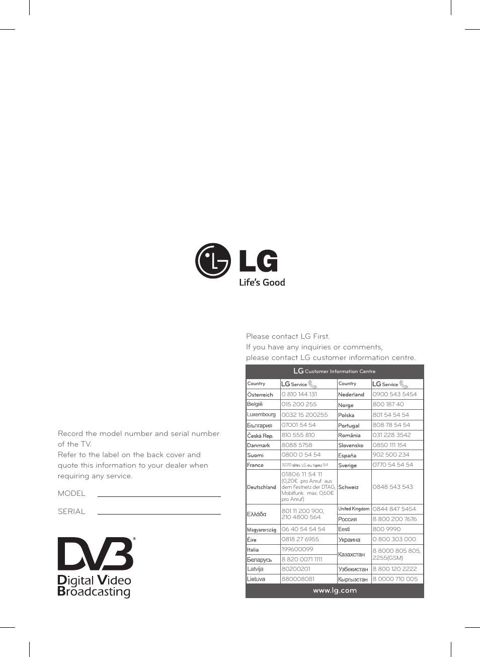 LG 55LB6200 User Manual | Page 288 / 288