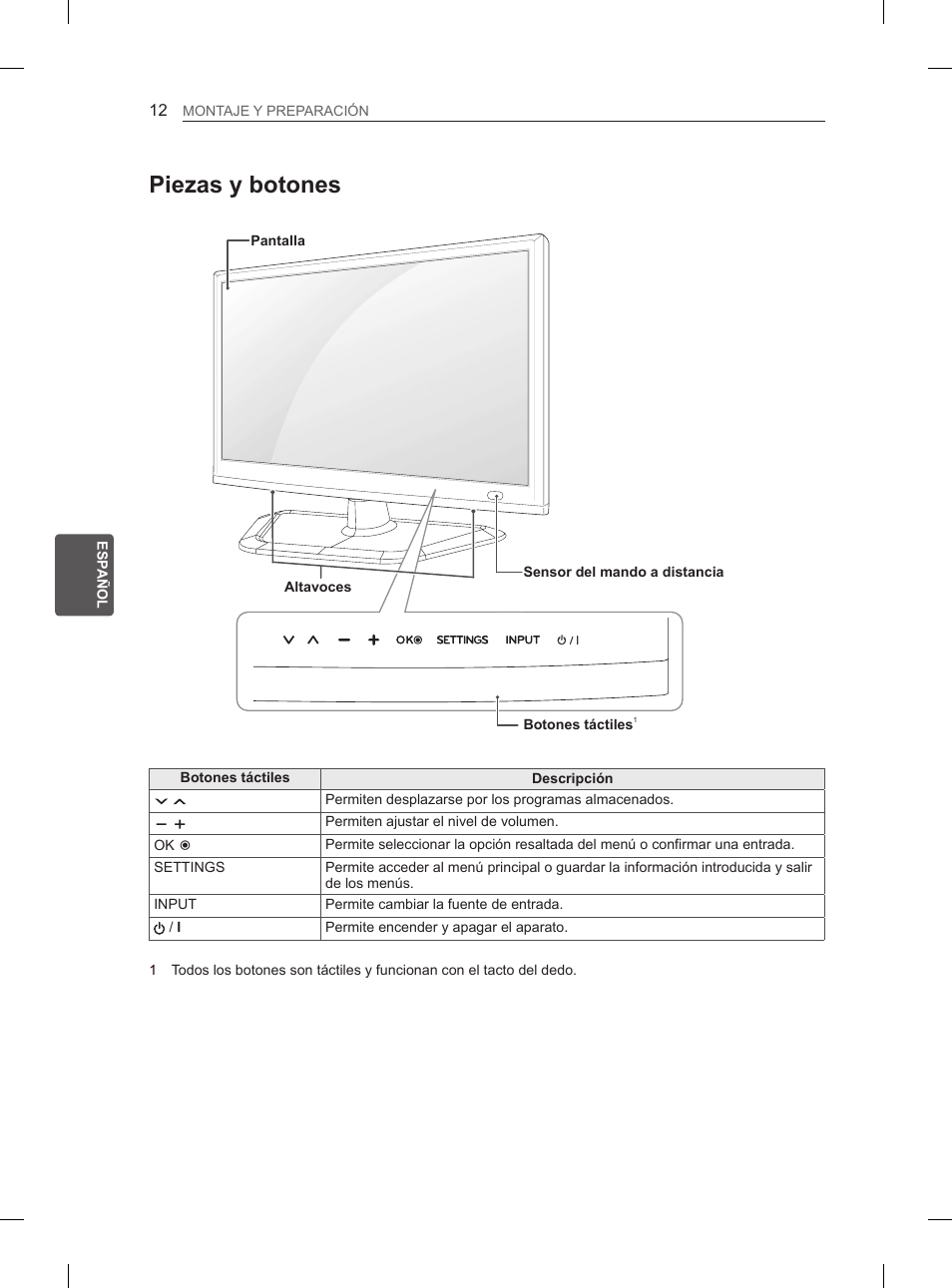 Piezas y botones | LG 26LN450B User Manual | Page 103 / 223