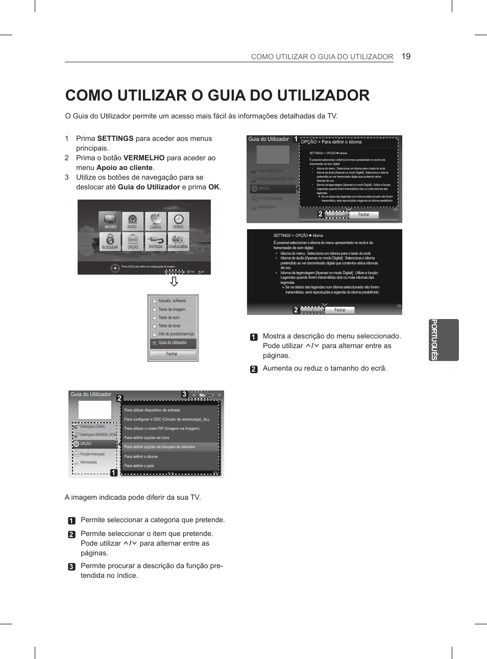 Como utilizar o guia do utilizador | LG 26LN450B User Manual | Page 130 / 223