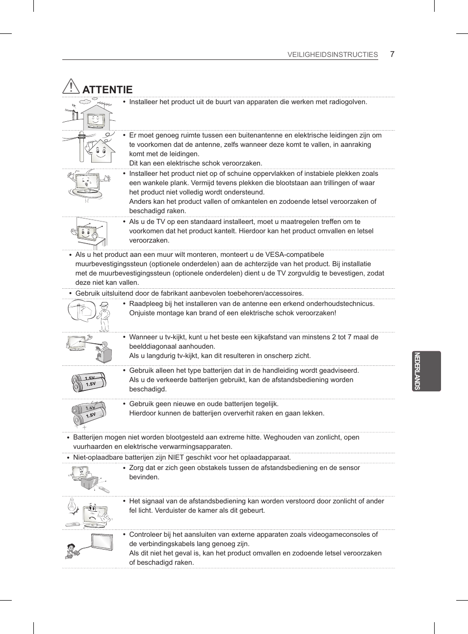 Attentie | LG 26LN450B User Manual | Page 138 / 223