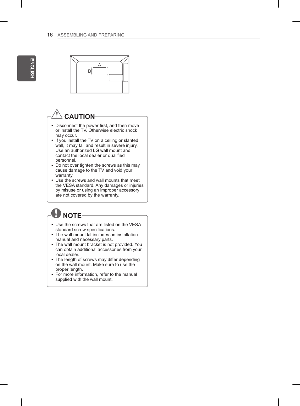 Caution | LG 26LN450B User Manual | Page 23 / 223