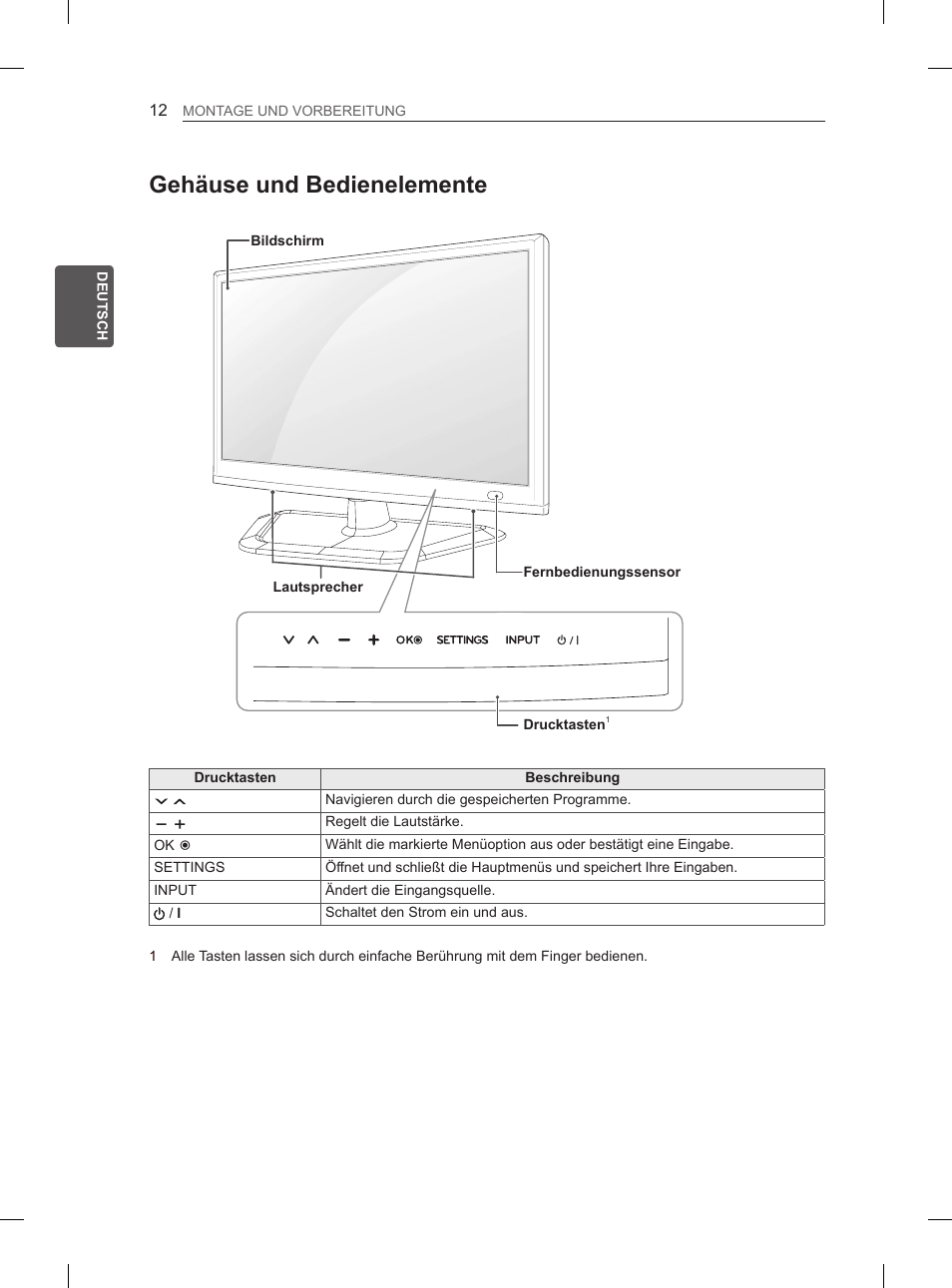Gehäuse und bedienelemente | LG 26LN450B User Manual | Page 39 / 223