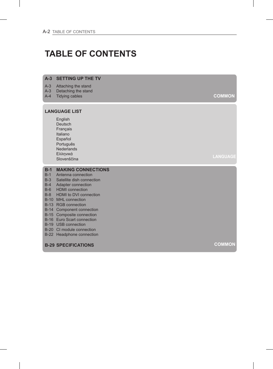 LG 26LN450B User Manual | Page 5 / 223