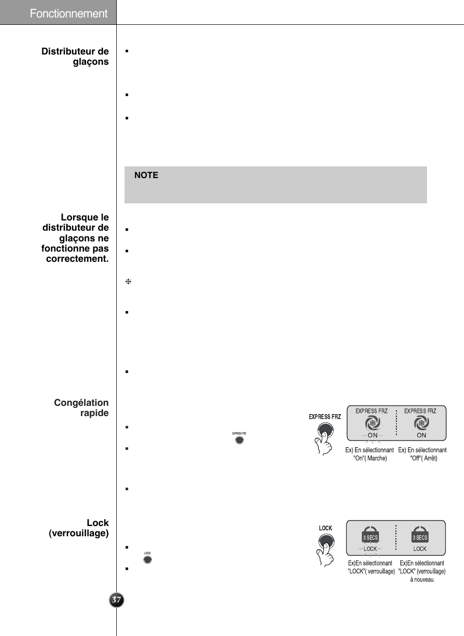 Fonctionnement | LG GRL2060TQA User Manual | Page 37 / 82