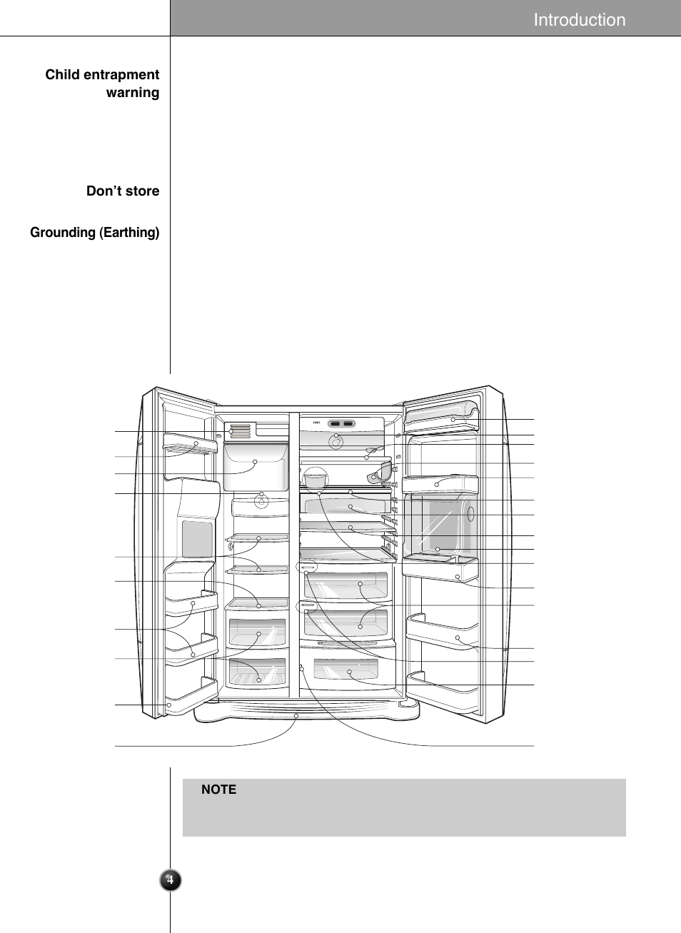 Identification of parts, Introduction | LG GRL2060TQA User Manual | Page 4 / 82