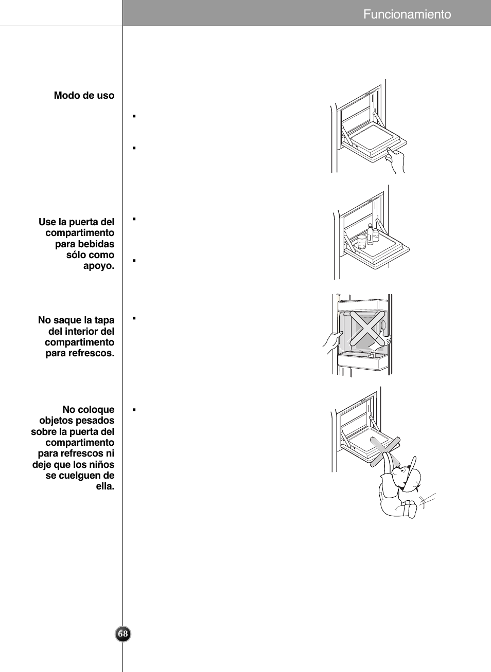 Funcionamiento | LG GRL2060TQA User Manual | Page 68 / 82