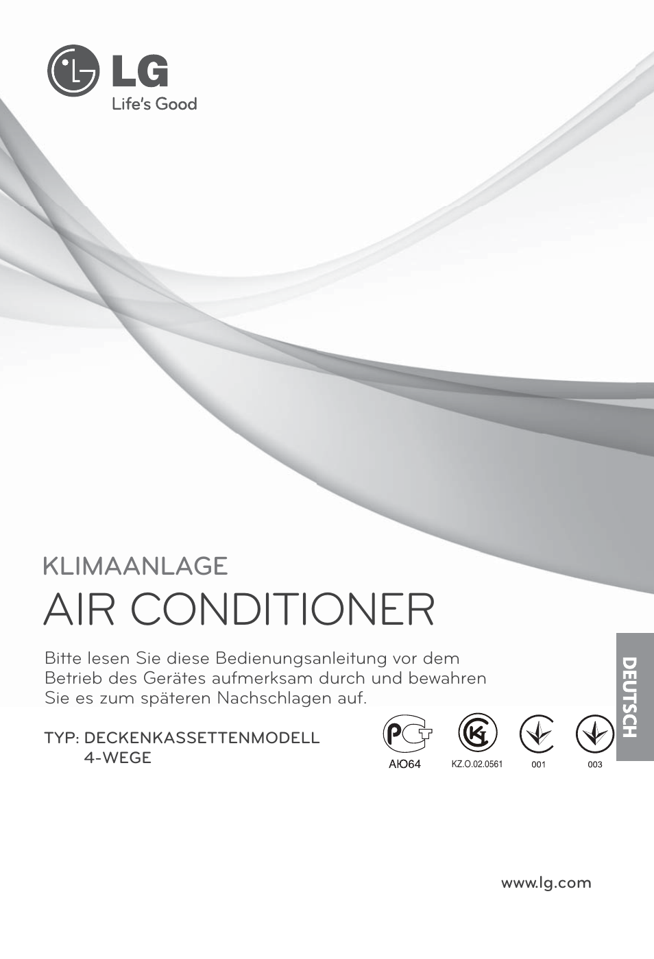 Air conditioner, Klimaanlage | LG UT30 User Manual | Page 153 / 304