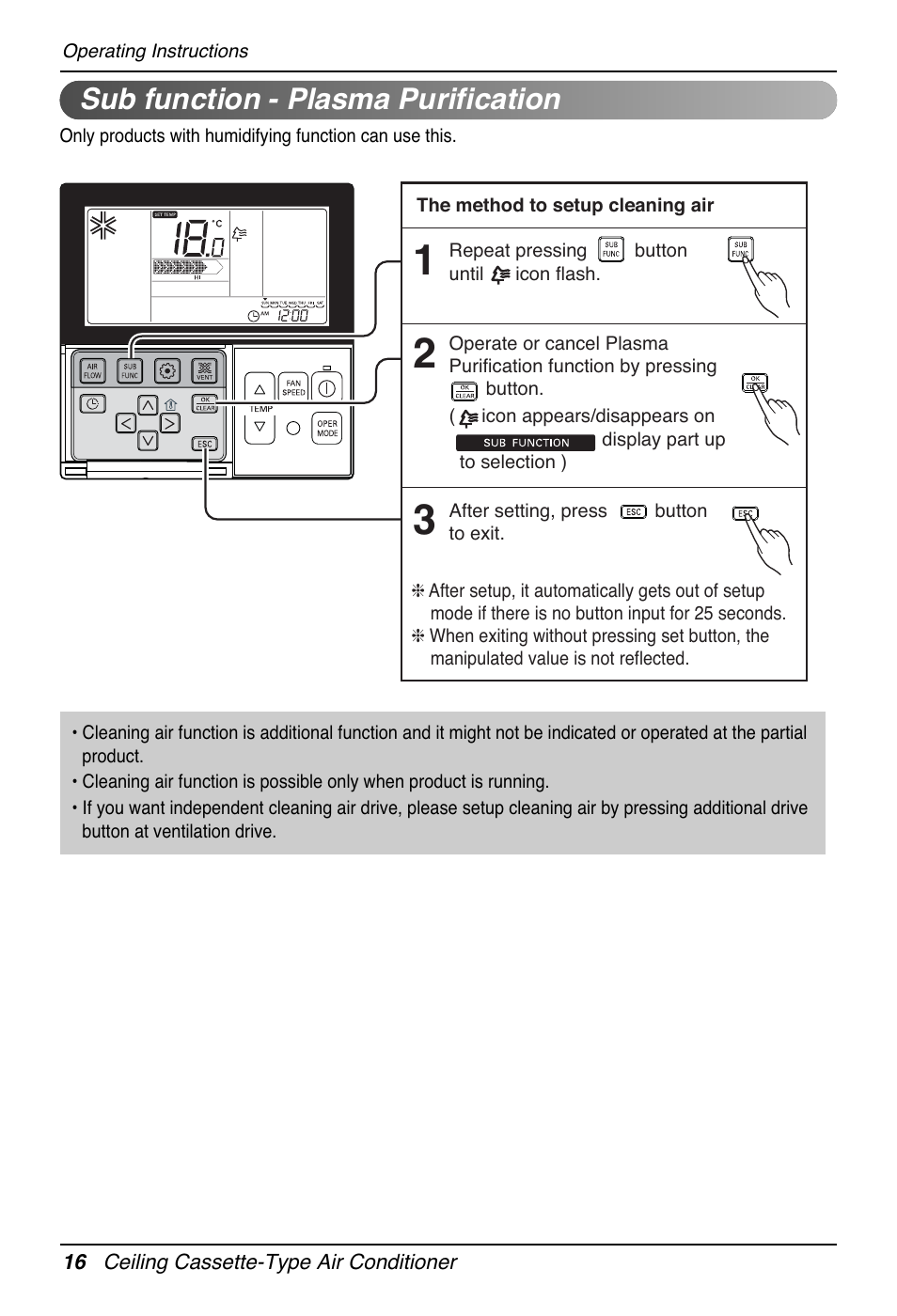 Sub function - plasma purification | LG UT30 User Manual | Page 16 / 304