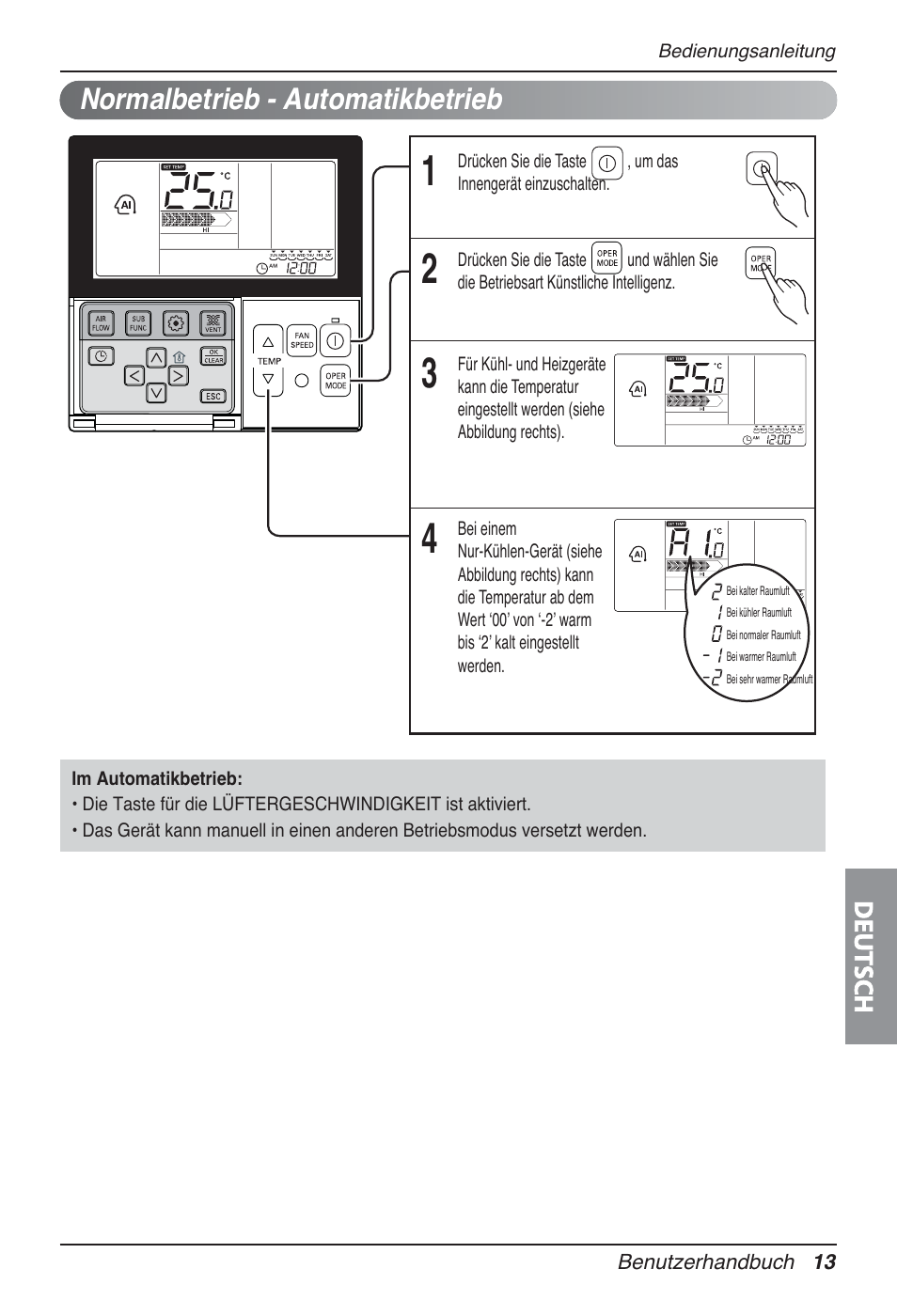 Normalbetrieb - automatikbetrieb | LG UT30 User Manual | Page 165 / 304