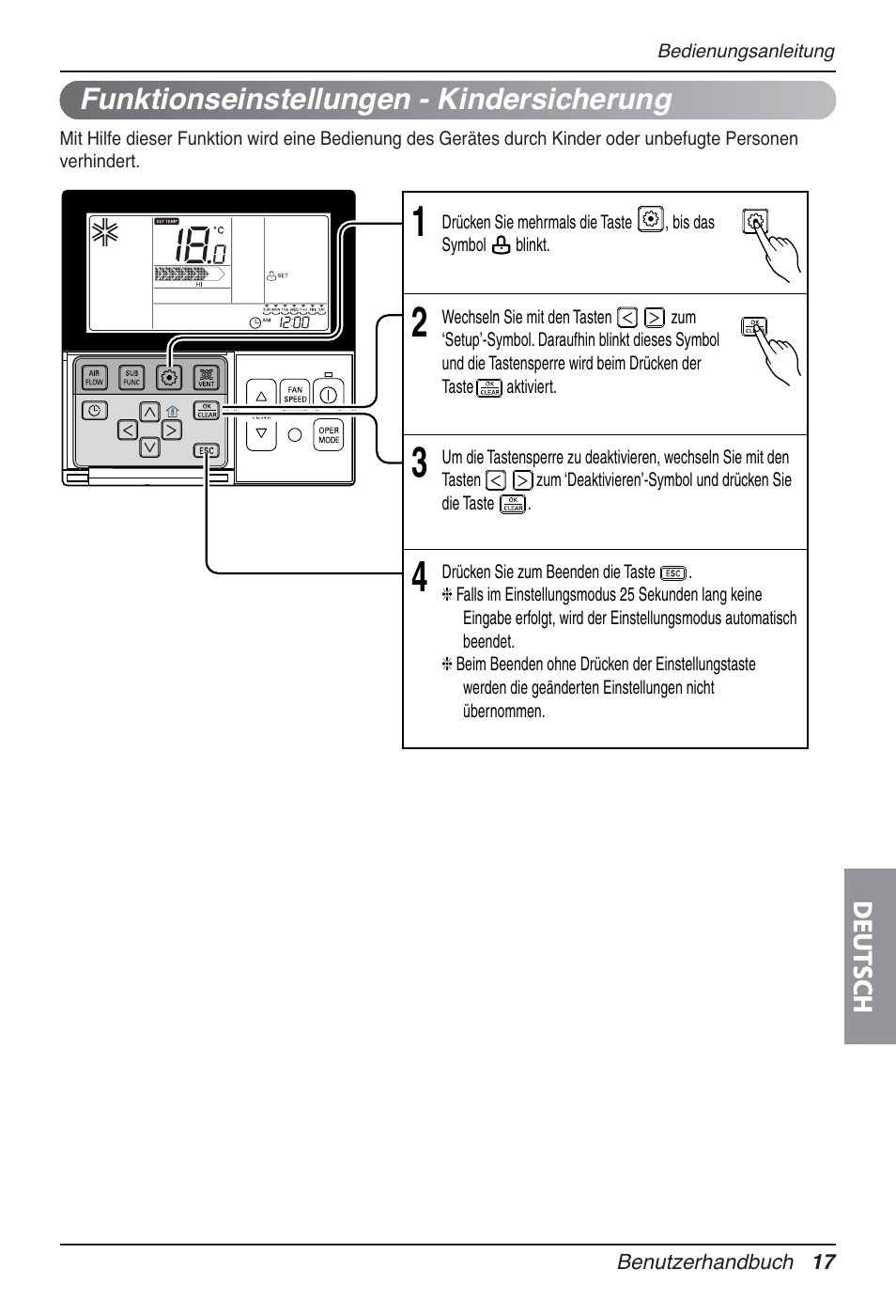 Funktionseinstellungen - kindersicherung | LG UT30 User Manual | Page 169 / 304