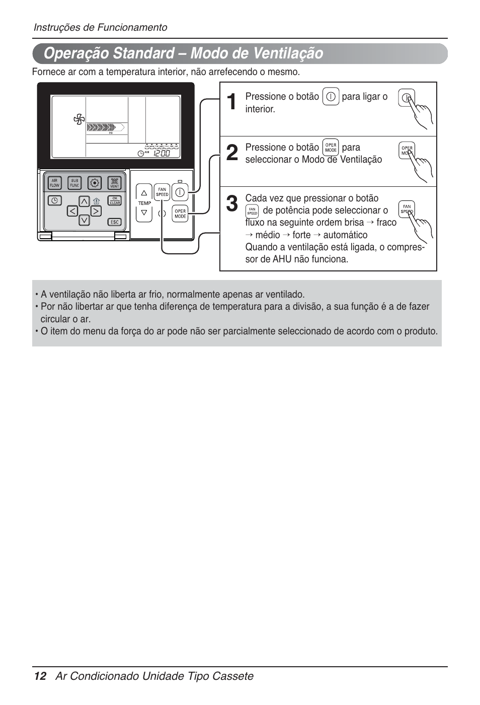 Operação standard – modo de ventilação | LG UT30 User Manual | Page 240 / 304