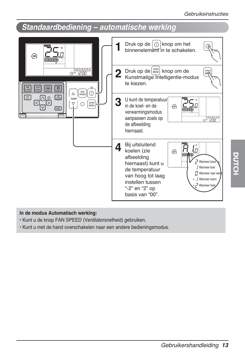 Standaardbediening – automatische werking | LG UT30 User Manual | Page 279 / 304