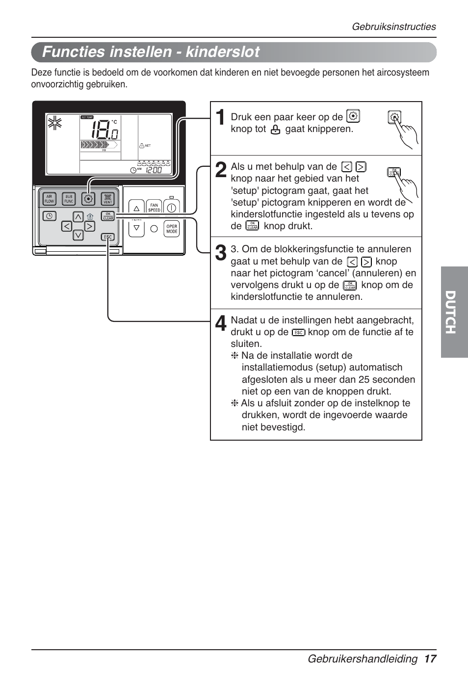 Functies instellen - kinderslot | LG UT30 User Manual | Page 283 / 304