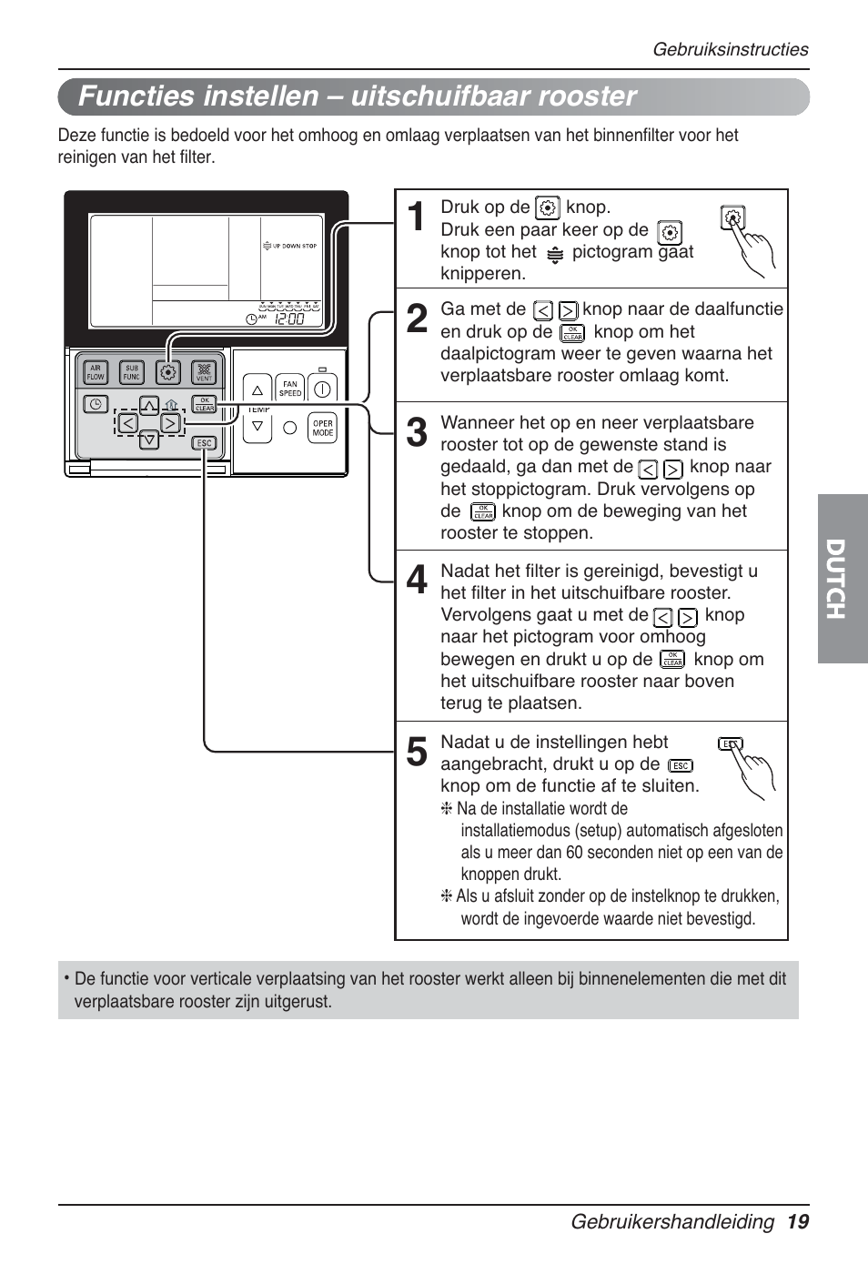 Functies instellen – uitschuifbaar rooster | LG UT30 User Manual | Page 285 / 304