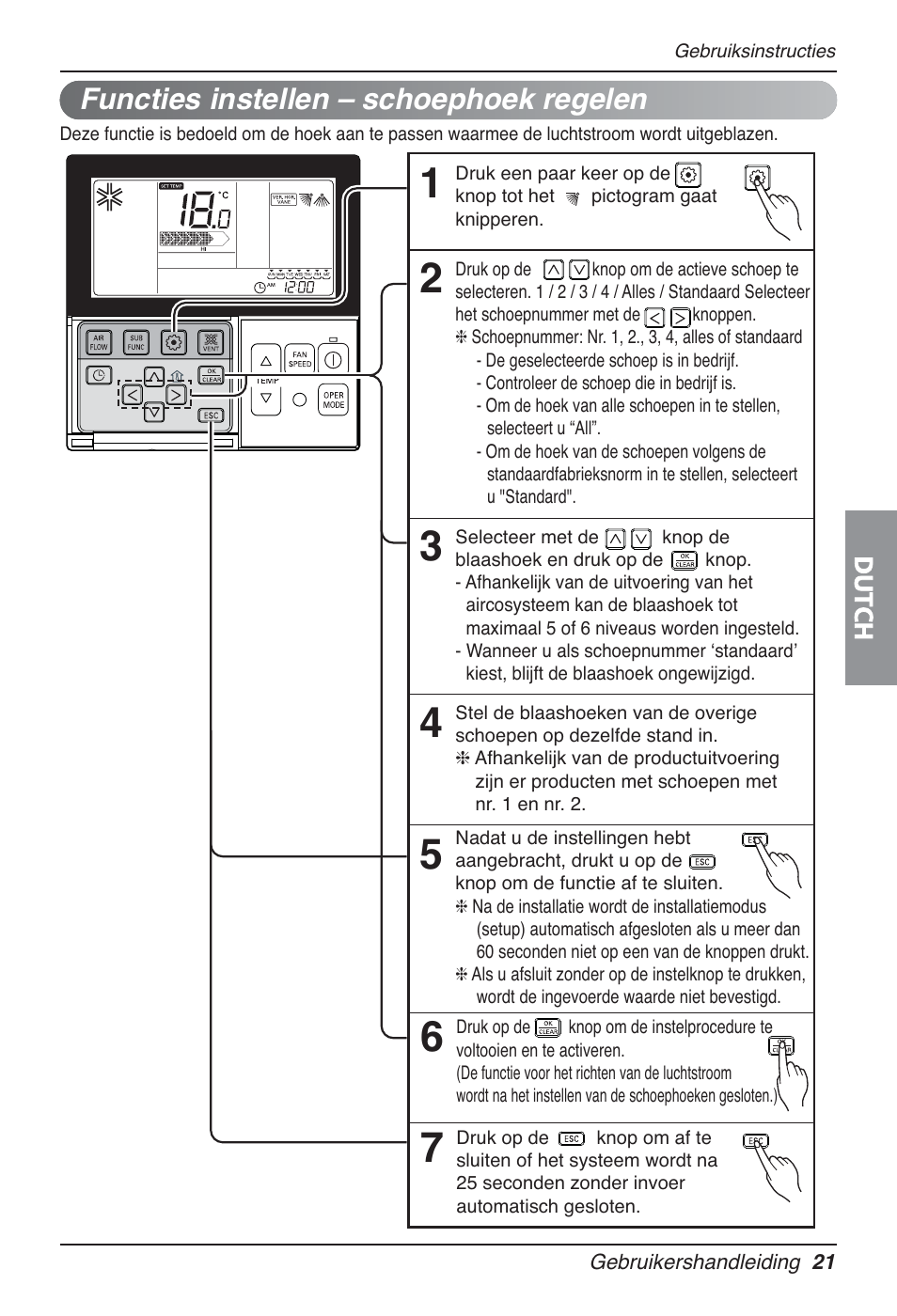 Functies instellen – schoephoek regelen | LG UT30 User Manual | Page 287 / 304