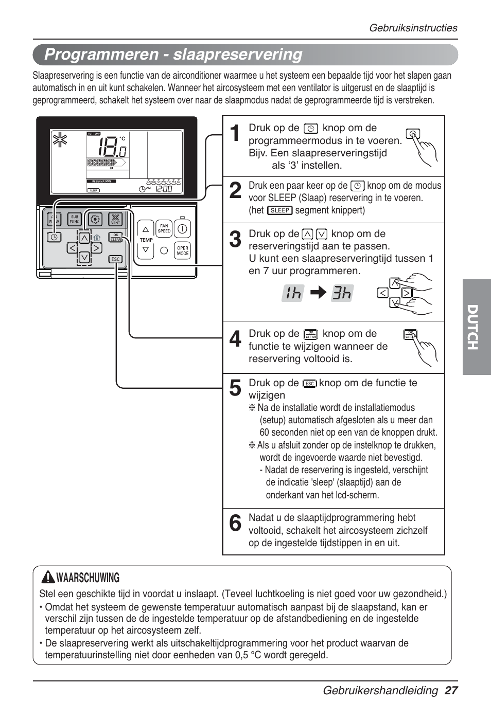 Programmeren - slaapreservering | LG UT30 User Manual | Page 293 / 304