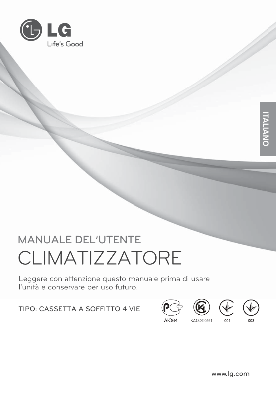 Climatizzatore, Manuale del’utente | LG UT30 User Manual | Page 39 / 304