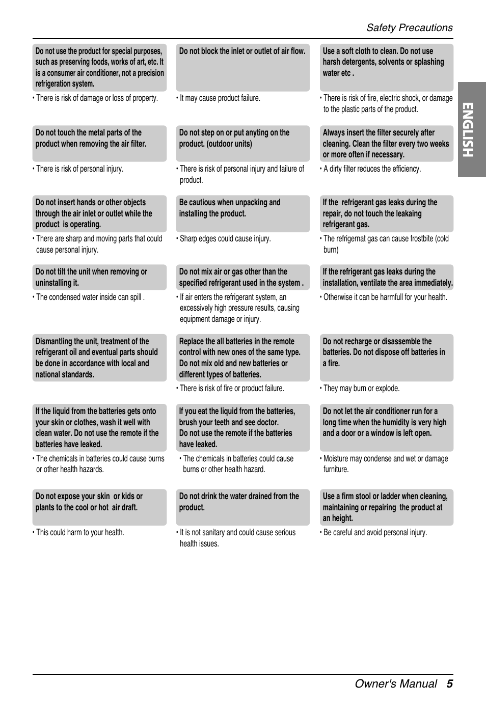 English, Owner's manual 5 | LG UT30 User Manual | Page 5 / 304