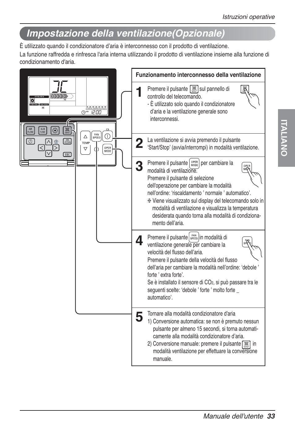 Impostazione della ventilazione(opzionale) | LG UT30 User Manual | Page 71 / 304