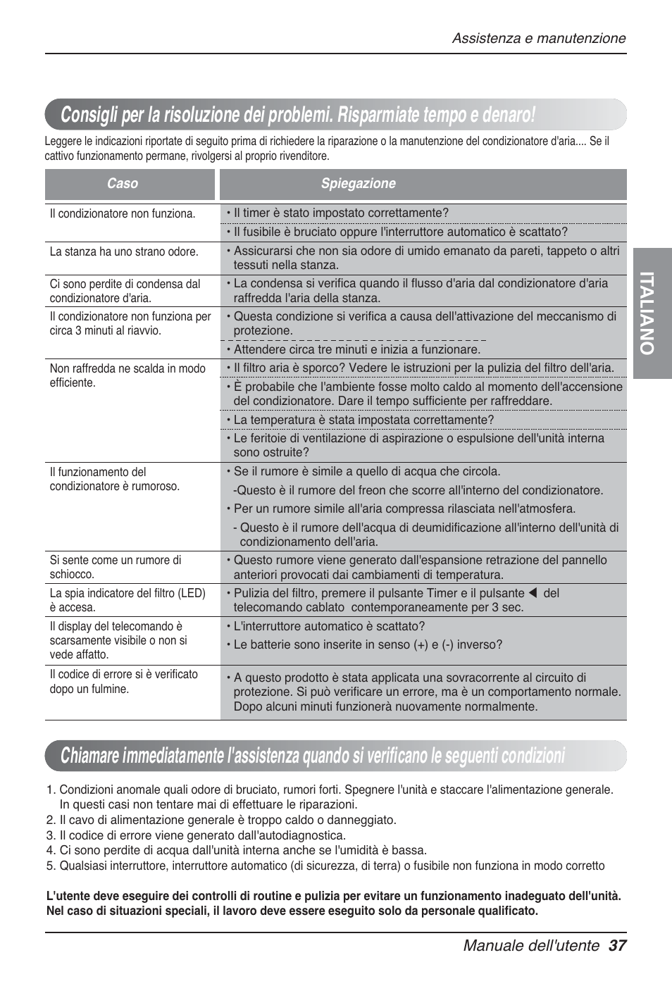 It aliano, Manuale dell'utente 37 | LG UT30 User Manual | Page 75 / 304