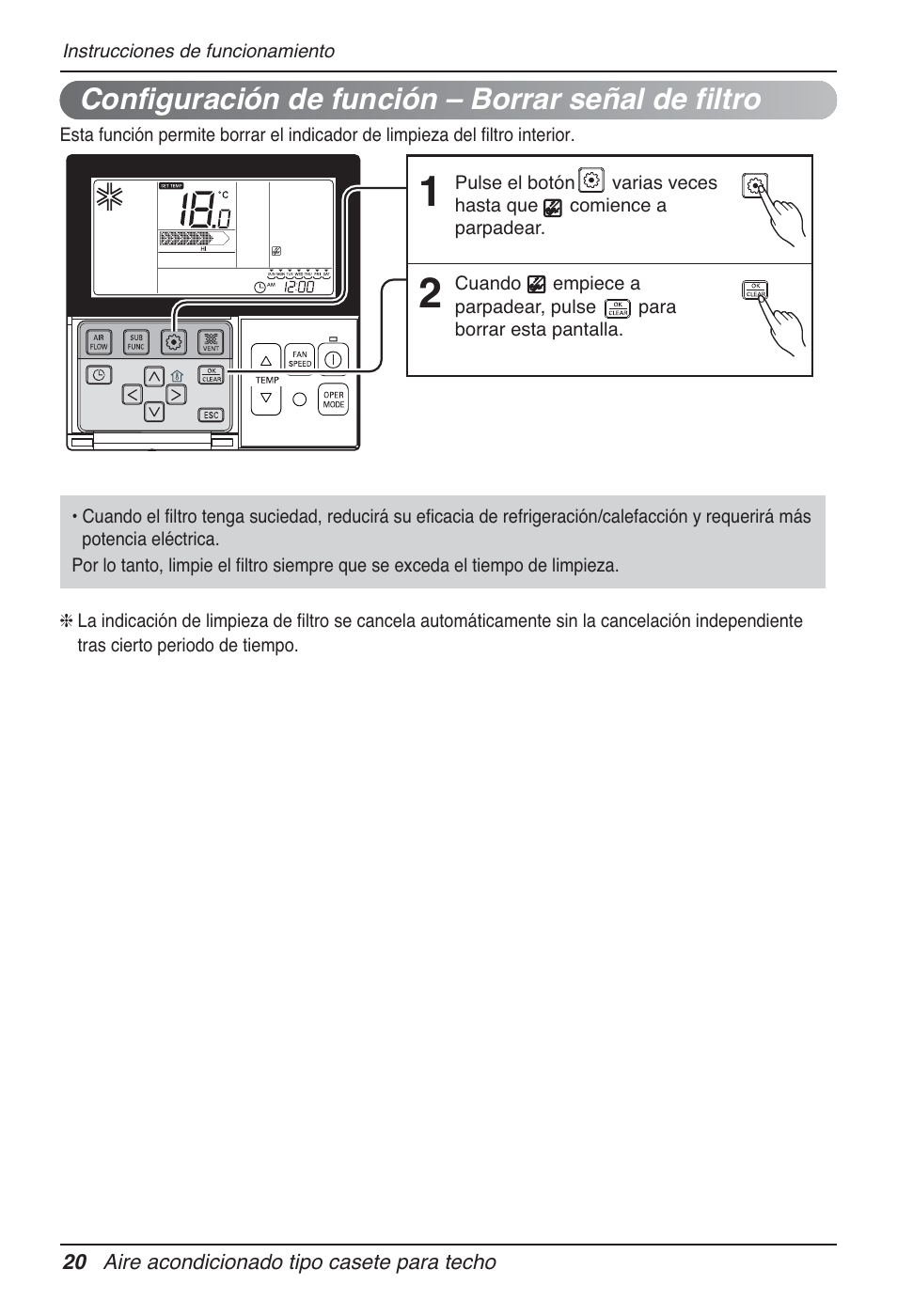 Configuración de función – borrar señal de filtro | LG UT30 User Manual | Page 96 / 304