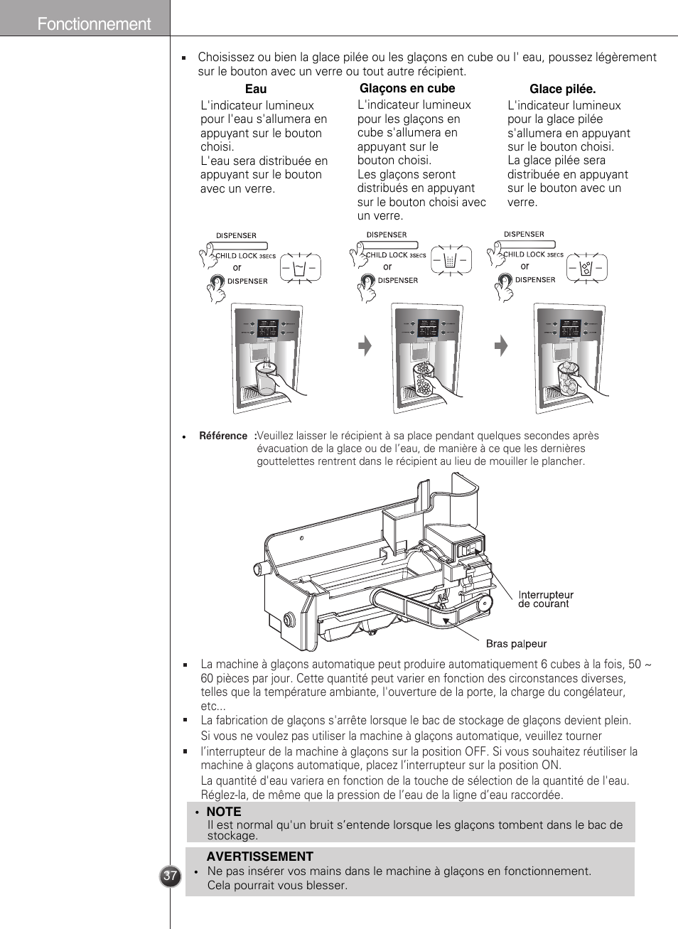 Fonctionnement | LG GWL2275YLQA User Manual | Page 37 / 82