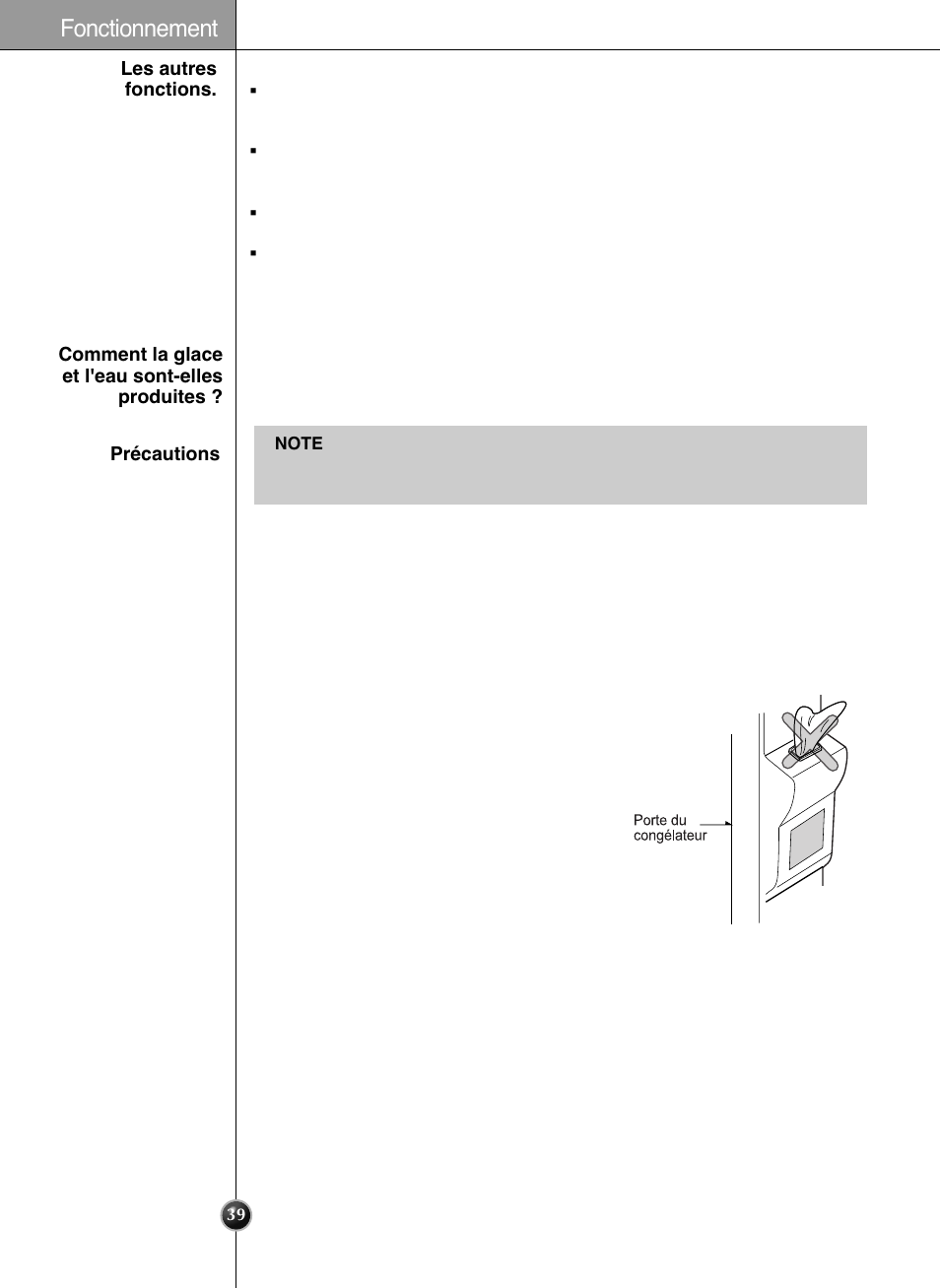 Fonctionnement | LG GWL2275YLQA User Manual | Page 39 / 82