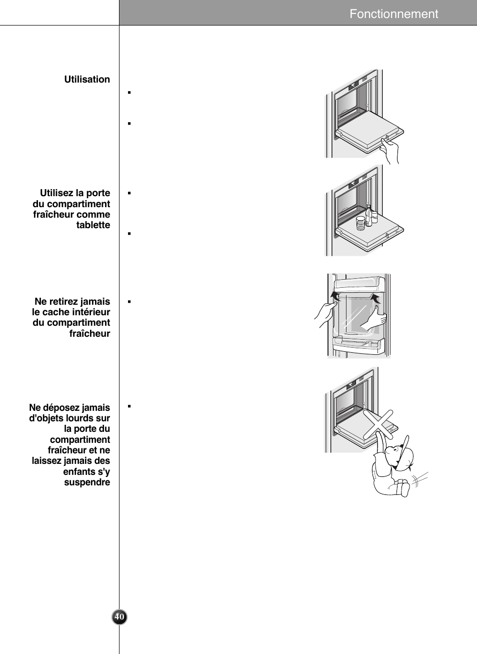 Fonctionnement | LG GWL2275YLQA User Manual | Page 40 / 82