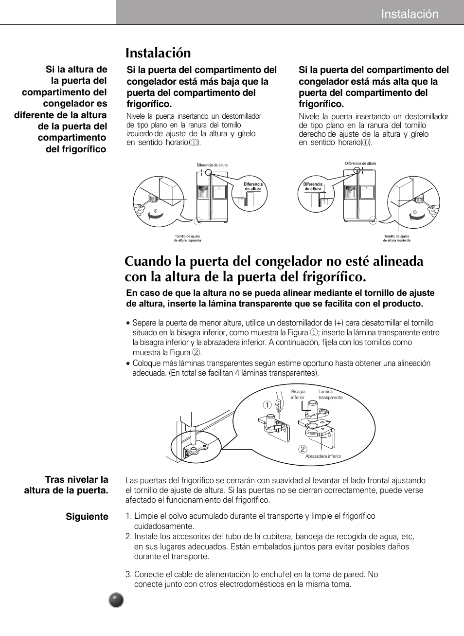 Instalación | LG GWL2275YLQA User Manual | Page 62 / 82