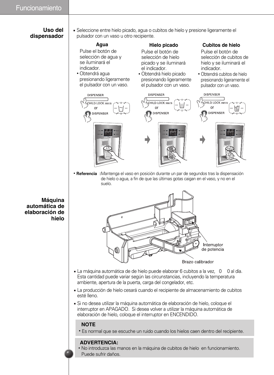 Funcionamiento | LG GWL2275YLQA User Manual | Page 65 / 82
